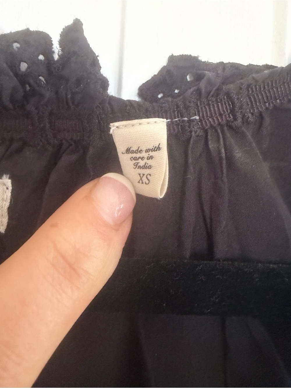 Doen Nessie Black Eyelet Mini Dress XS - Picture 2 of 4